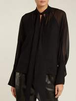 Thumbnail for your product : Petar Petrov Tie-neck Silk Blouse - Womens - Black