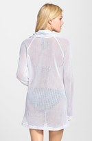 Thumbnail for your product : La Blanca Cowl Neck Mesh Cover-Up Sweater