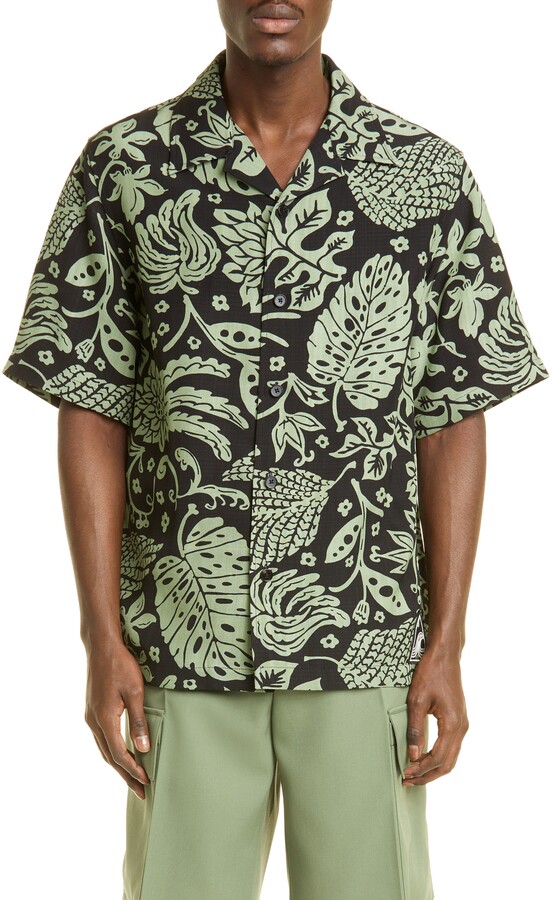 Jil Sander Men's Boxy Fit Floral Short Sleeve Button-Up Camp Shirt -  ShopStyle
