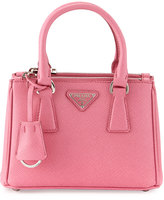 Thumbnail for your product : Prada Saffiano Lux Micro Tote Bag w/Shoulder Strap, Pink (Begonia)