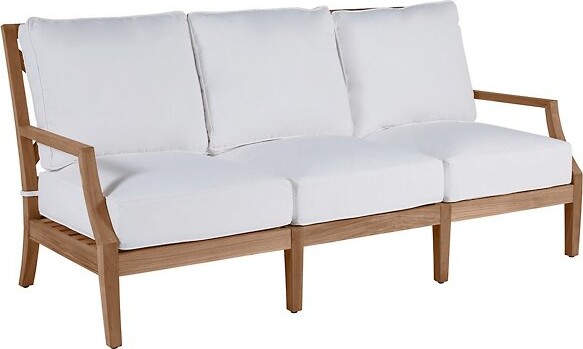 Summer Classics Haley Teak Outdoor Sofa in Blue