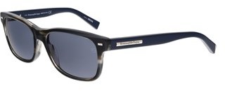 Ermenegildo Zegna Ez0001/s 64v Horn Grey And Navy Blue Rectangle Sunglasses.