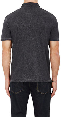 John Varvatos Men's Logo-Emboidered Cotton Jersey Polo Shirt-DARK GREY