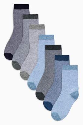 Next Boys Blue Stripe Socks Seven Pack (Younger)