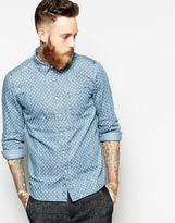 Thumbnail for your product : ASOS Denim Shirt In Long Sleeve With Polka Dots