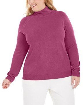Karen Scott Plus Size Turtleneck Luxsoft Sweater, Created for Macy's