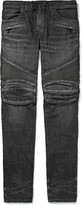 Thumbnail for your product : Balmain Slim-Fit Washed-Denim Biker Jeans