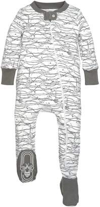 Burt's Bees Baby Baby Boys' Soft Organic GOTS Certified All Over Print Zip Front Non-Slip Footed Sleeper Pajamas