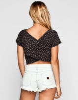 Thumbnail for your product : Full Tilt Washed Daisy Print Womens Cross Back Tee