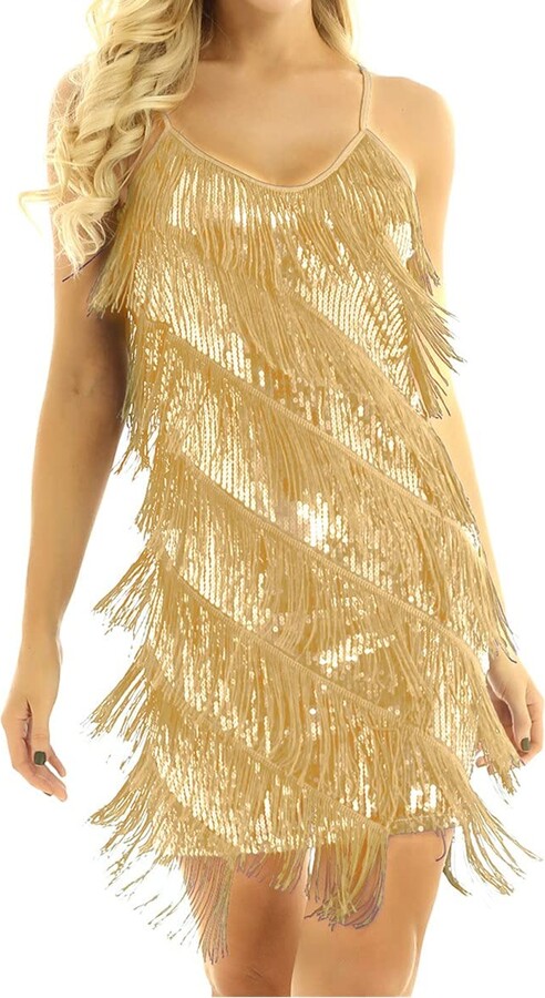 Samba Costume Robe De Danse Latine Femme à Paillettes Et Franges Tango,  Salsa, Samba Taille Unique Samba Femme