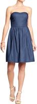Thumbnail for your product : Old Navy Women's Chambray Strapless Dresses