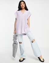 Thumbnail for your product : Monki Elise knit sweater vest in lilac