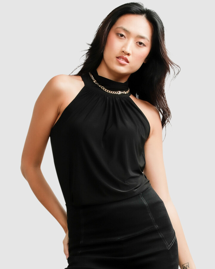 high neck evening top