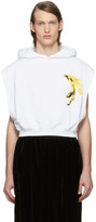 Thumbnail for your product : Random Identities White Cropped Banana Hoodie