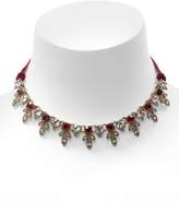 Thumbnail for your product : Marchesa Gold-Tone Clear & Red Crystal Velvet Tie Choker Necklace