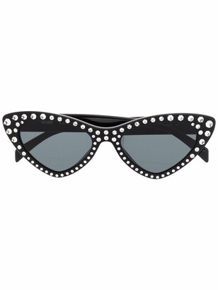 Moschino Crystal-Embellished Cat-Eye Frame Sunglasses