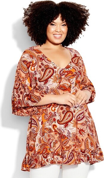 LORALETTE| Women's Plus Size Parker Tunic - peach paisley - 18W - ShopStyle  Girls' Shirts & Blouses
