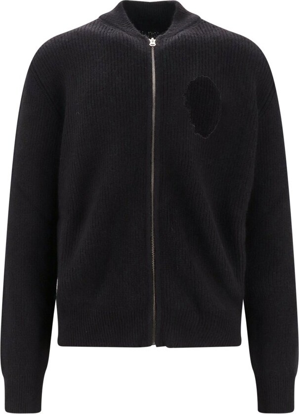 MM6 MAISON MARGIELA Distressed Zipped Knitted Cardigan