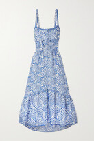 Thumbnail for your product : Charo Ruiz Ibiza Irene Tiered Broderie Anglaise Cotton-blend Maxi Dress - Blue - x small