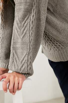 BDG Cable Knit Balloon Sleeve Sweater