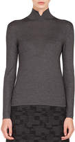 Thumbnail for your product : Akris Mock-Neck Long-Sleeve Cashmere-Silk Knit Pullover Sweater