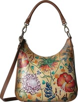 Thumbnail for your product : Anuschka Convertible Slim Hobo with Crossbody Strap 662 (Caribbean Garden) Handbags