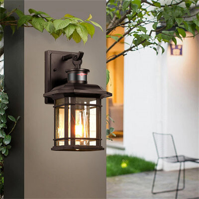 Hokku Designs Motion Sensor Outdoor Wall Light – Modern Waterproof Porch Lighting With Dusk-To-Dawn Adjustable Brightness