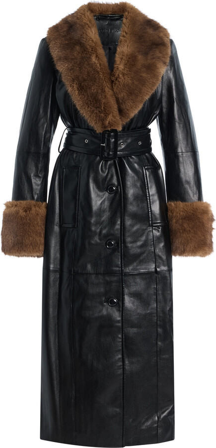 Stand Studio Trimmed Vegan Leather CoatStudio