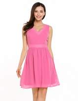Thumbnail for your product : Meaneor Women's Summer Beach Casual Flared Tank Dress(Pink,XXL)