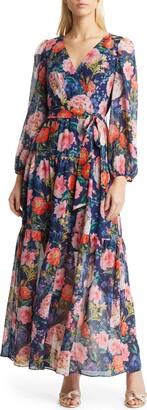 Eliza J Floral Long Sleeve Maxi Dress