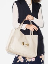 Thumbnail for your product : Gucci White Horsebit 1955 Leather Tote Bag