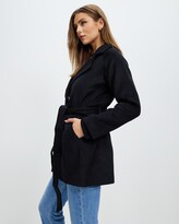 Thumbnail for your product : Atmos & Here Atmos&Here - Women's Black Coats - Tori Wool Blend Belted Coat - Size 10 at The Iconic