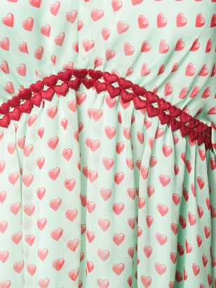 Giamba Heart Print Mini Dress