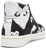 Thumbnail for your product : Comme des Garcons PLAY High Top Canvas Sneakers in Black & White