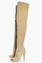 Thumbnail for your product : boohoo Martha Peeptoe Thigh High Boots