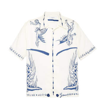 Givenchy Camp-Collar Printed Cotton-Poplin Shirt
