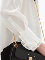 Thumbnail for your product : Chloé Ruffle-collar Silk-georgette Blouse - White