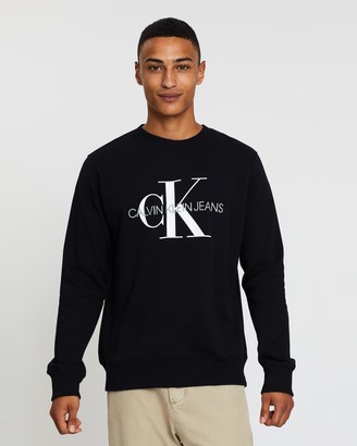 Calvin Klein Jeans Men's Black Sweats - Core Monogram Logo Sweat - Size L  at The Iconic - ShopStyle Jumpers & Hoodies