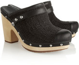 Thumbnail for your product : UGG Jolene Leather-Trimmed Bouclé Mules