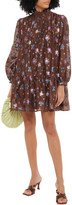 Thumbnail for your product : Paul & Joe Ruffle-trimmed metallic floral-jacquard mini dress