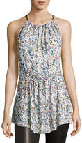Thumbnail for your product : Derek Lam Confetti-Print Silk Georgette Halter Top, White
