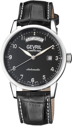 Mens Accessories Watches Gevril Leather Canal St Watch for Men 