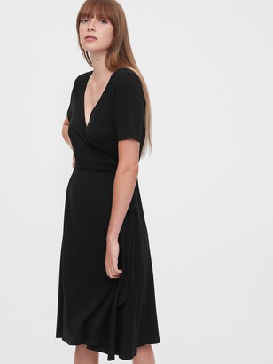 gap black wrap dress
