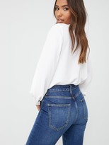 Thumbnail for your product : Very Girlfriend High Waist Straight Leg Jeans - Dark Wash