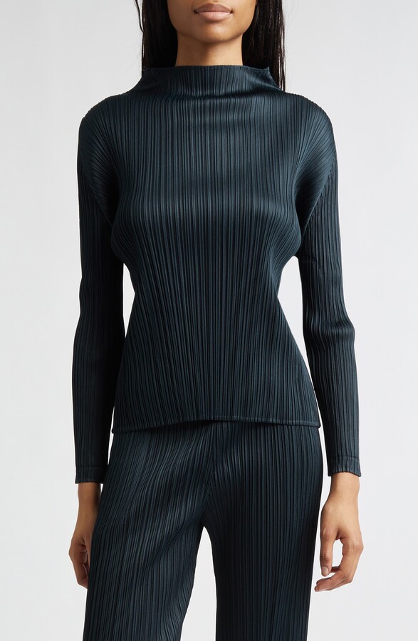 Pleats Please Issey Miyake Monthly Colors November Pleated Funnel Neck Top