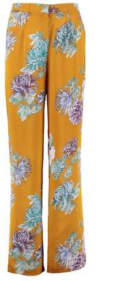 boohoo Premium Oriental Floral Wide Leg Trouser