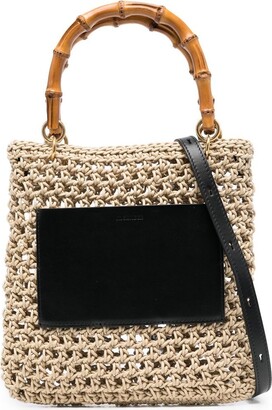 Jil Sander ☆ BAMBOO SMALL TOTE [正規品/関税込] JIL SANDER Mini bamboo and leather tote | NET-A-PORTER