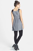 Thumbnail for your product : Socialite Faux Leather Insert Skater Dress (Juniors) (Online Only)