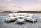 Thumbnail for your product : Solis Pulito 4-piece Outdoor Sectional White Aluminum with White Cushions and Beige Toss Pillows