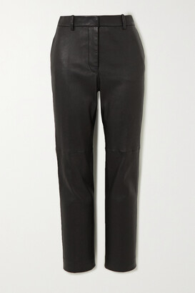 Joseph Coleman Leather Slim-fit Pants - Black - ShopStyle